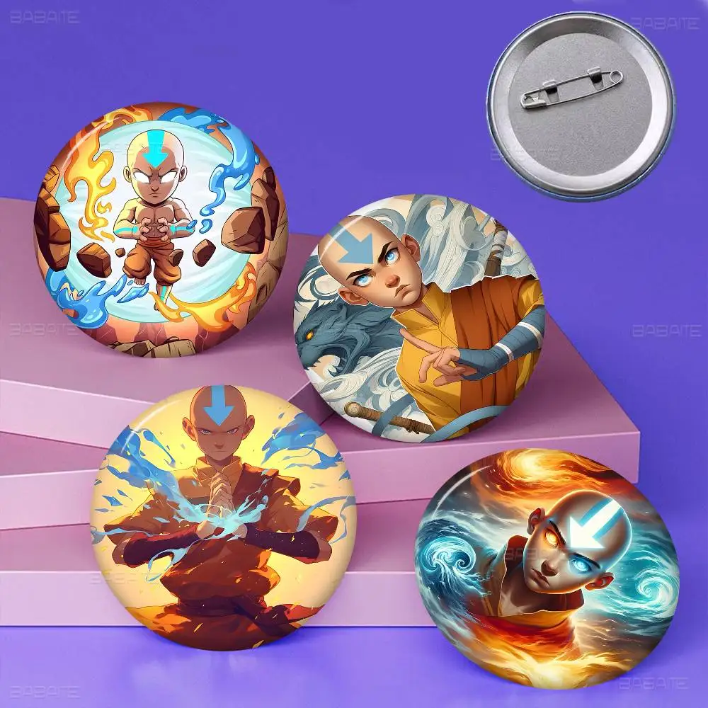 Avatar The Last Airbender Cartoon Tinplate Pin Button Custom Anime Role Old-school Brooch Collar Badge Jewelry Gift Fans
