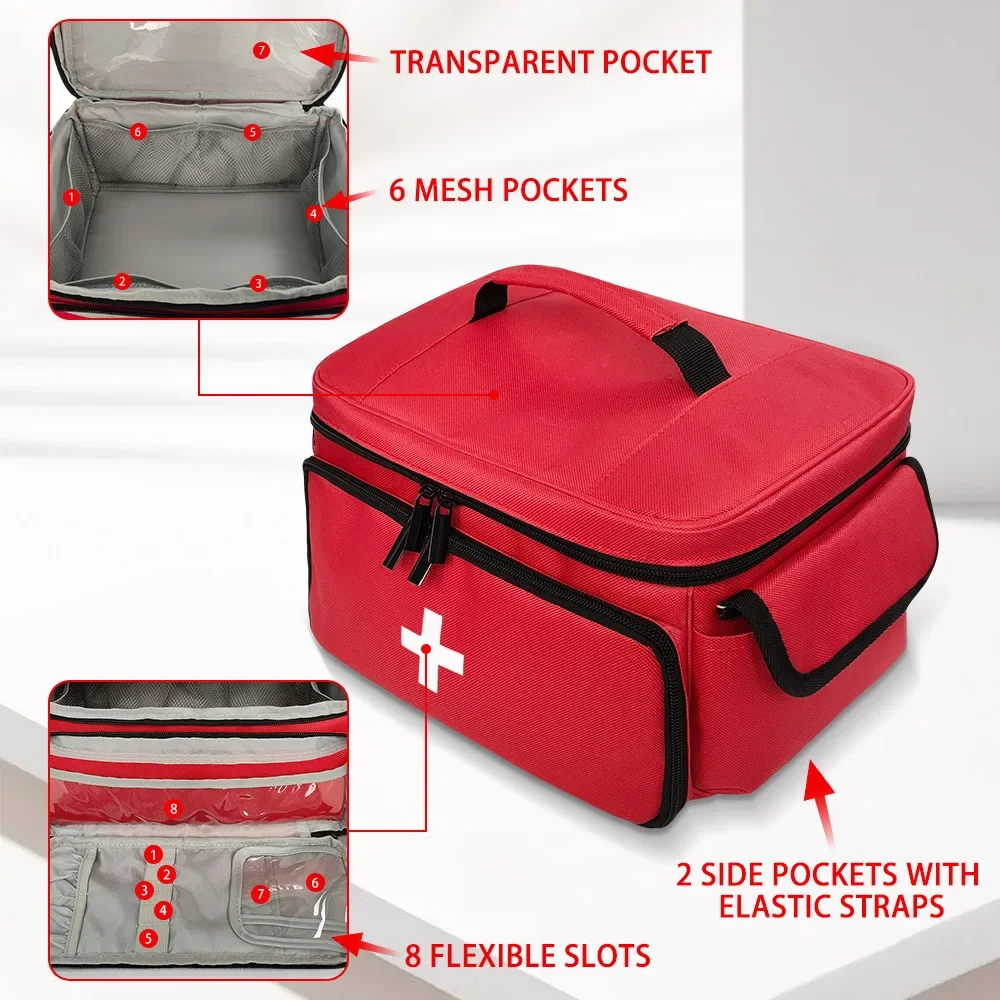 First Aid Kit, Multi-purpose Emergency Medical Portable Medical Bag, Outdoor Multi-functional First Aid Bag Home Emergency Bag