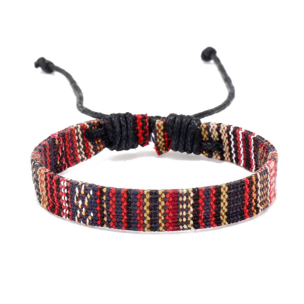 12-teiliges Set bunter Nepal-Armbänder für Damen, ethnische Stoffarmbänder, geflochtene Seilarmbänder, Herrenarmbänder, Boho-Sommer-Schmuckaccessoires – Detail 9
