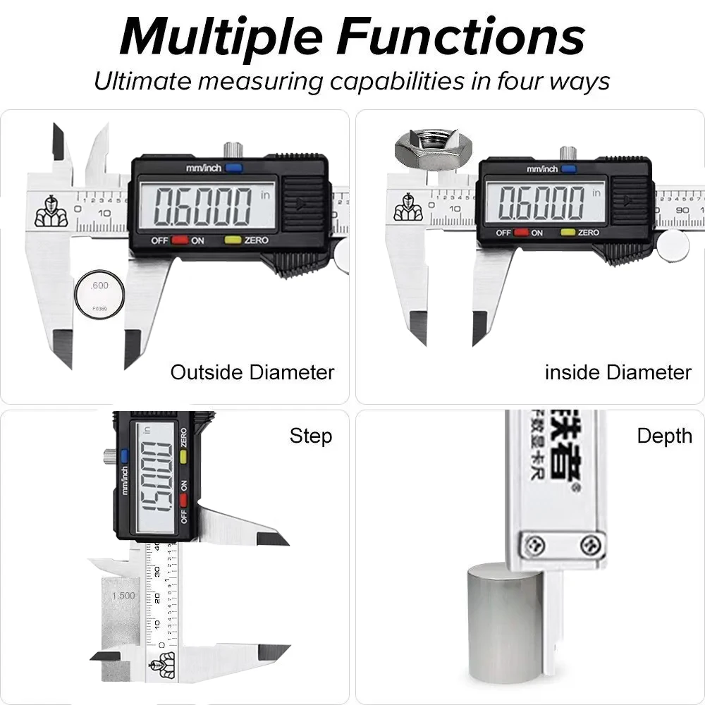 Narzędzie pomiarowe suwmiarka cyfrowa ze stali nierdzewnej 6 "150mm Messschieber Paquimetro przyrząd pomiarowy suwmiarka z noniuszem linijka
