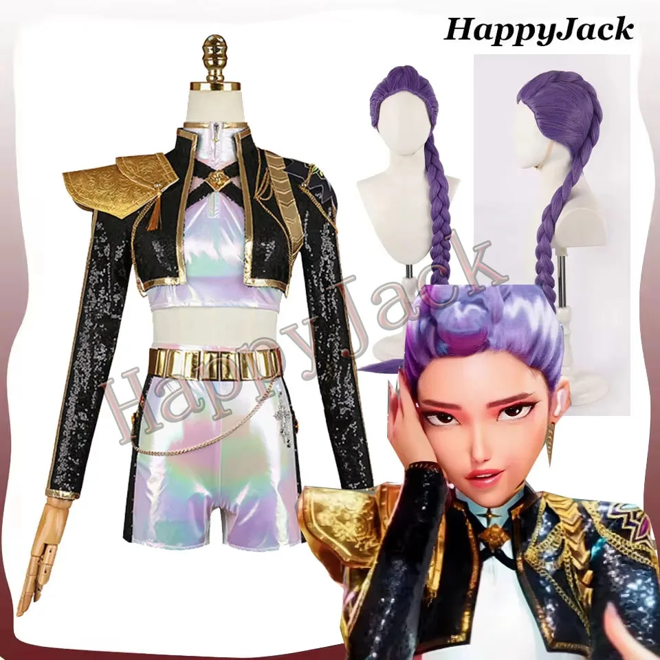 

KPop Руми Косплей Костюм Демон Мультфильм Охотники Ролевая Игра Куртка Шорты Парик Женщины Девушки Групповые Наряды Хэллоуин Вечеринка Маскировка