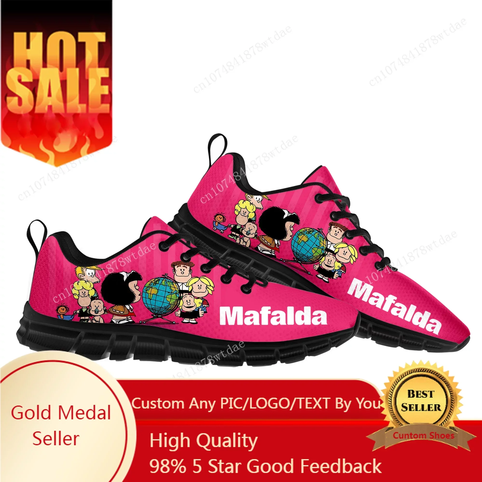 

Mafalda Sports Shoes Mens Womens Teenager Kids Children Sneakers High Quality Cute Manga Cartoon Casual Sneaker Custom Shoe