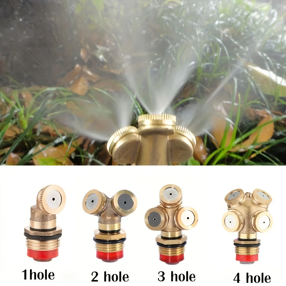 

1pc High-Quality Brass Misting Nozzle, 1/2" Adjustable Spray Fitting for Garden & Lawn Irrigation Hose Connector Water Sprinkler
