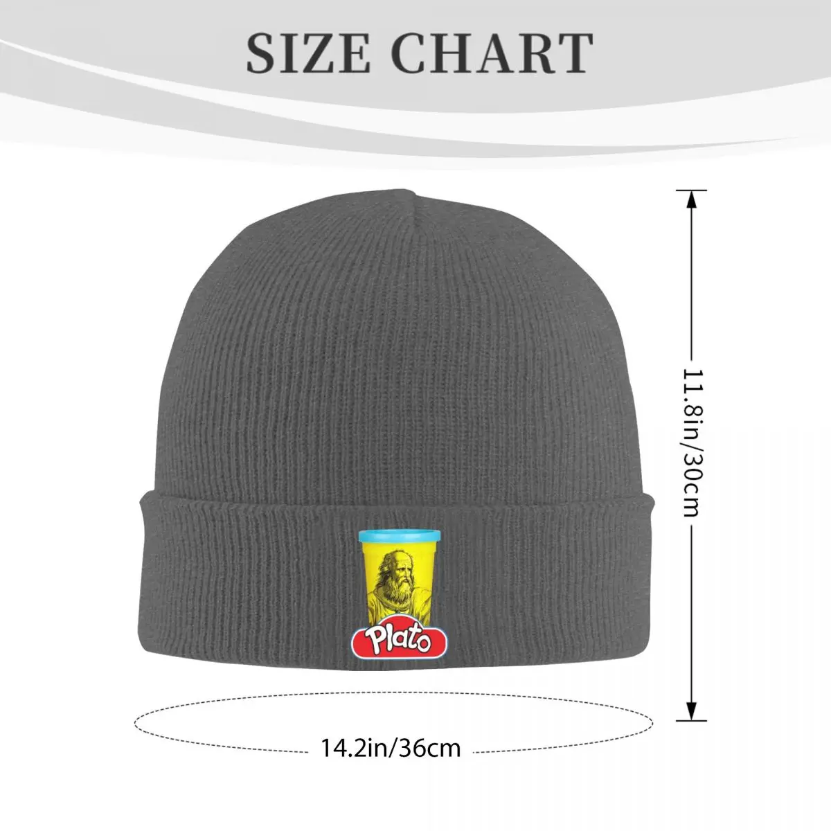 Plato Play Doh Philosophy Pun Warm Knitted Cap Fashion Bonnet Hat Autumn Winter Outdoor Beanies Hats for Unisex Adult