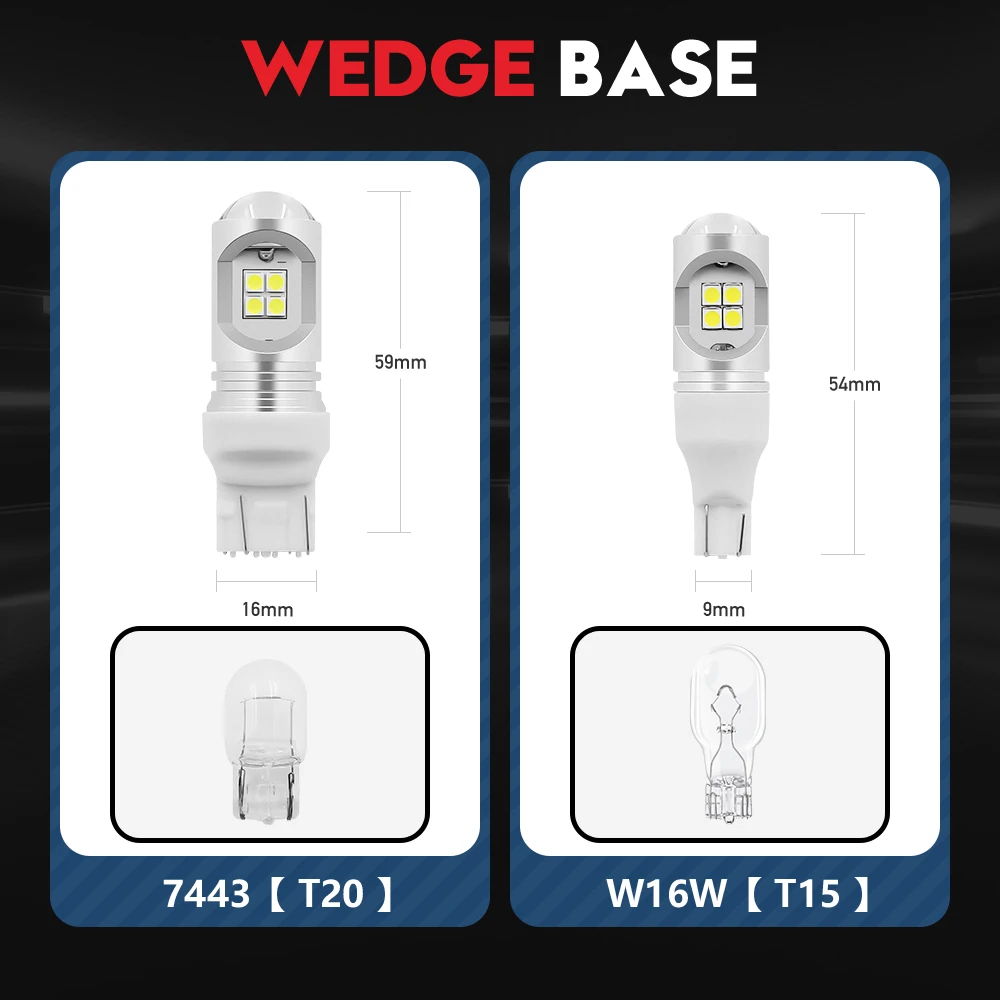 2x P21W 1156 PY21W BAU15S 1157 T15 W16W T20 7440 W21W 7443 3157 Żarówka LED 12V Kierunkowskaz Hamulec Światło cofania DRL Czerwony Żółty