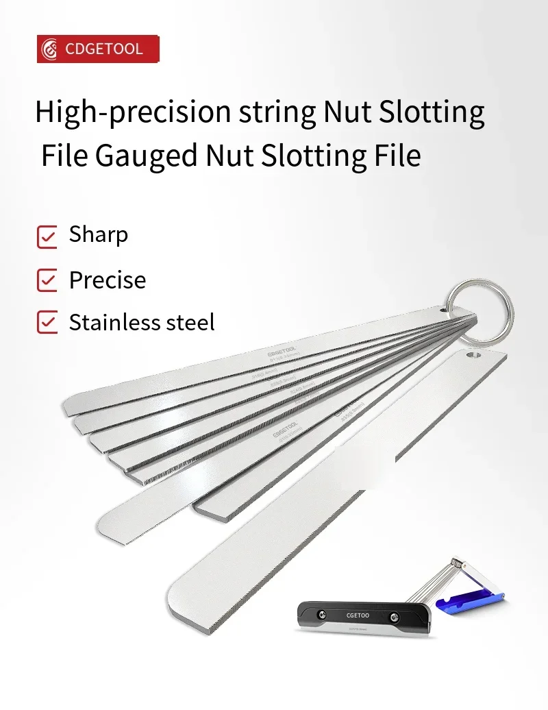 Banjo Electric Guitar Gauge Nut Slotting File Set - String Action Ruler Adjustment Repair Luither Tools Model Optional