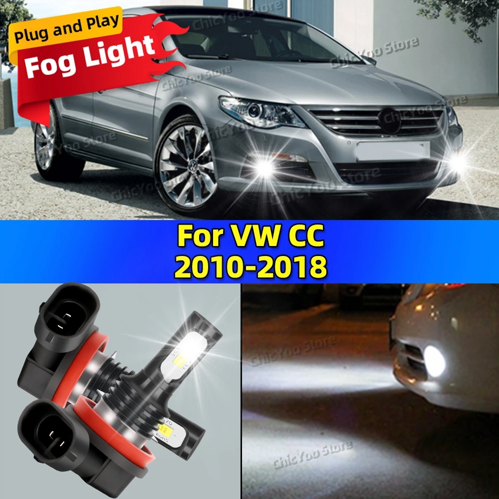 

2 аксессуара для передних противотуманных фар, светодиодная лампа 20000LM, ультра яркая лампа для VW CC 2010 2011 2012 2013 2014 2015 2016 2017 2018