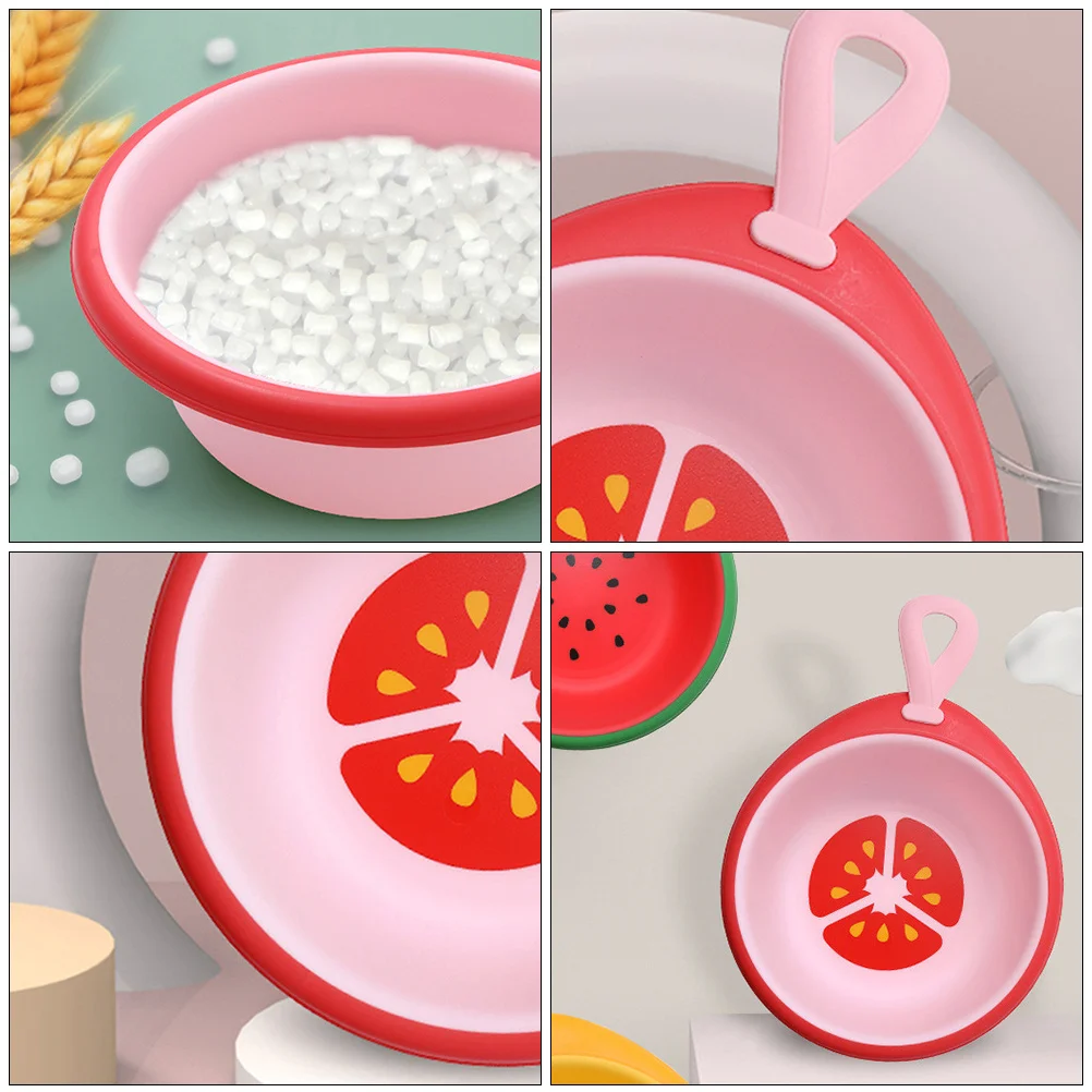 

1pc Fruit-Shaped Kids Wash Basin Thickened Pp Silicone Material Cartoon Design Portable Household Bathroom Kitchen Use Plastic