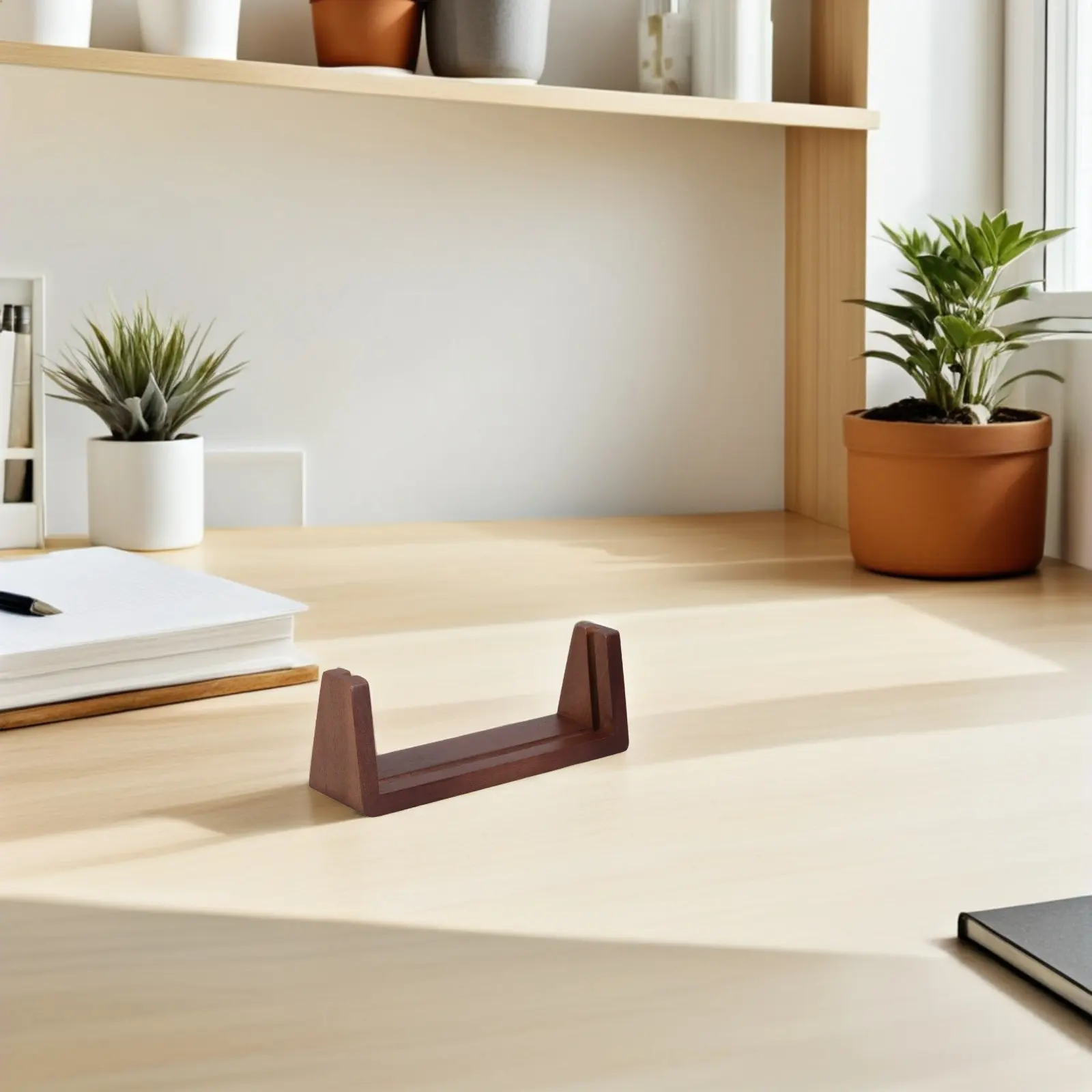 1 Piece Solid Wood Calendar Stand Holder Desk Organizer for Daily Planner Display Vintage Style Home Office Decor Shelf
