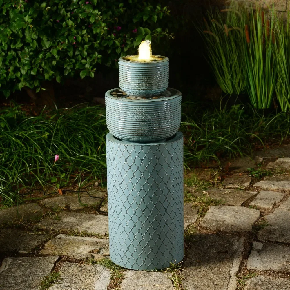 

31,5-дюймовый фонтан для воды H, садовые фонтаны-водопад, внутренние уличные фонтаны и водопады со светодиодной подсветкой