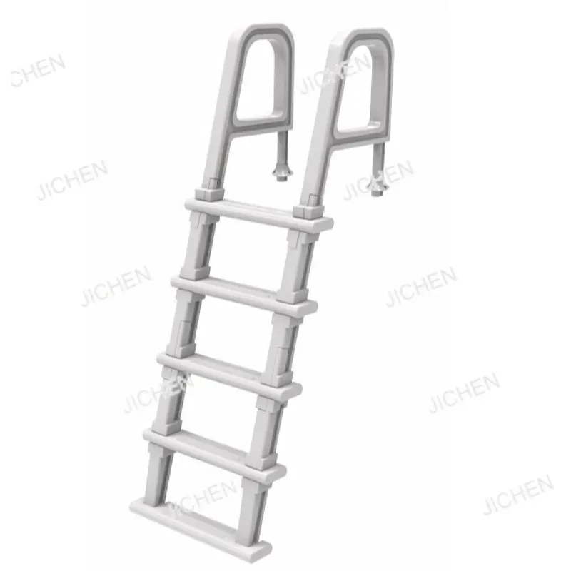 Escalera de Piscina de Alta Calidad, Inclinada, de Cinco Peldaños, con Doble Pasamanos, para Piscinas Subterráneas