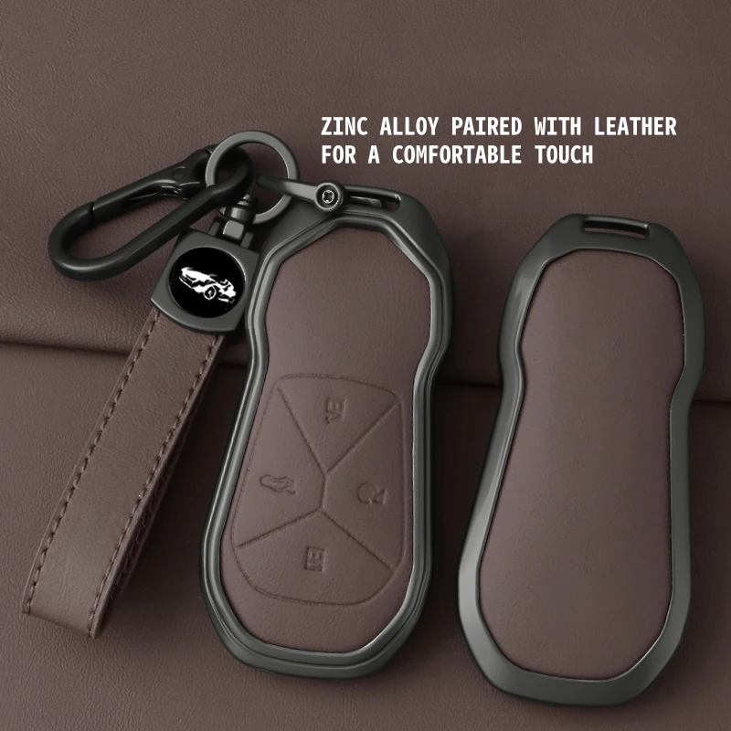 

Zinc Alloy Leather Car Key Case for Xiaopeng Xpeng P5 P7 G9 P7i G3 G3i 2021 Remote Control Cover Bag Shell Keychain Accessories