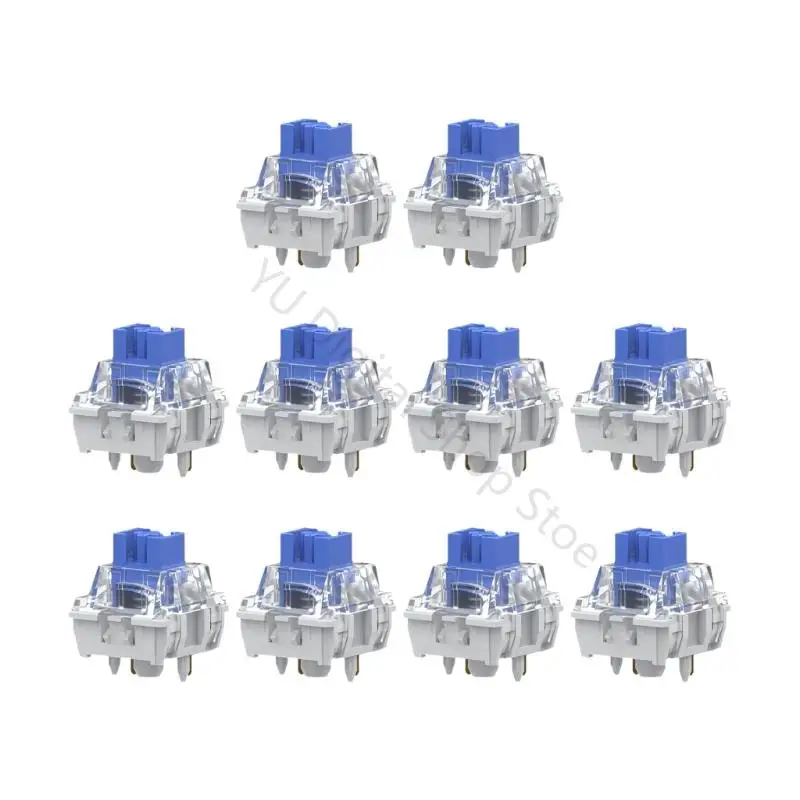 96BA V2 Tastaturschaltermodul für DIY-Reparatur mit transparentem Gehäuse und blauem Stiel – Detail 5