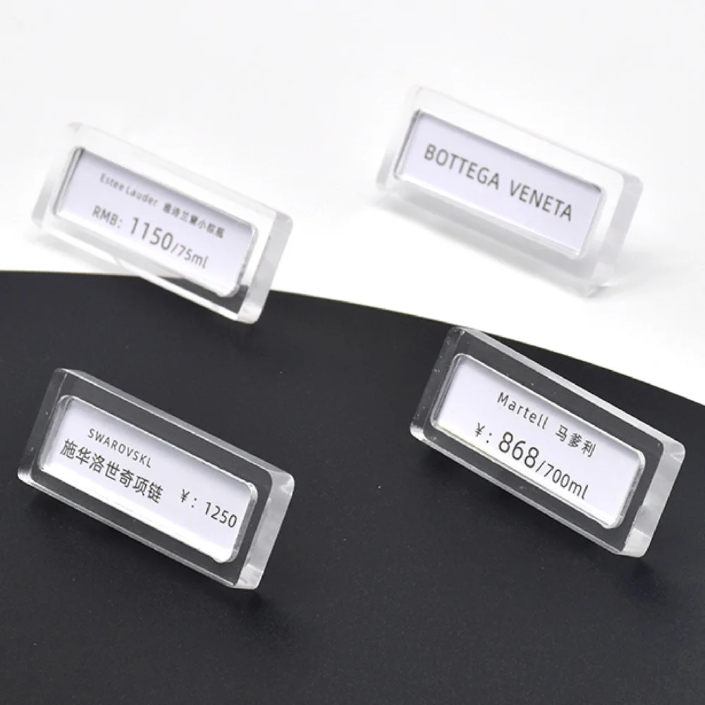 Mini Sign Display Holder Table Mini Acrylic Name Tag Holder Stand Clear Price Label Card Sign Holder Stand