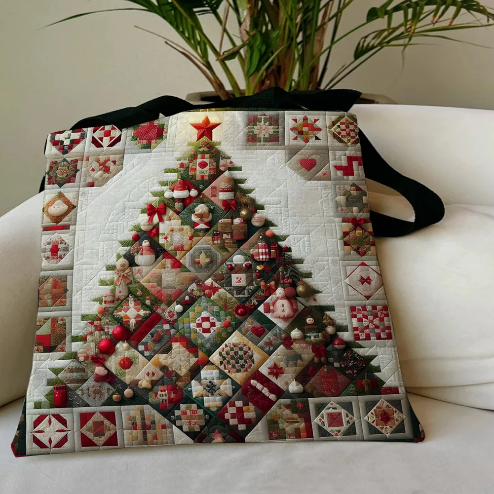 

4шт Рождественская елка Большая вместительная льняная сумка-тоут