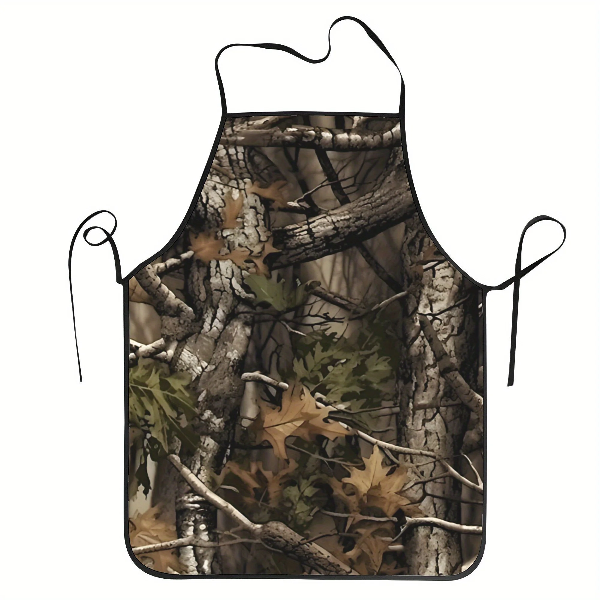 1pc Real Tree Realtree Hunter Camo Apron- Durable Polyester, Adjustable Neck and Waist Straps, Camouflage Wood Design, Suitable