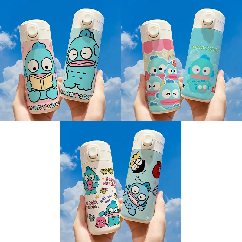 

2 шт. Kawaii Sanrio Hangyodon уродливая рыба высокой емкости легкий портативный милый хороший вид термос чашка аниме фигурка праздничный подарок