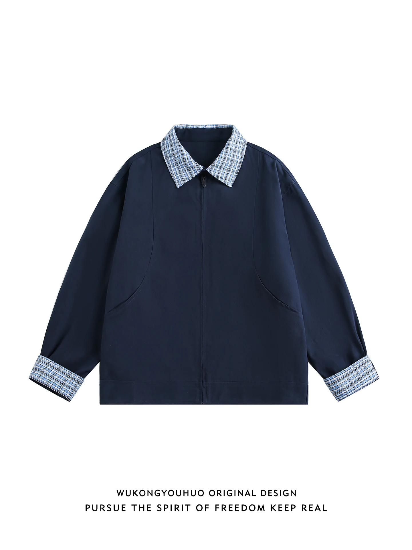 

Американская ретро-куртка в клетку с комбинированным воротником, свободная повседневная верхняя одежда для мужчин и женщин, весенний сезон, универсальная молодежная мода