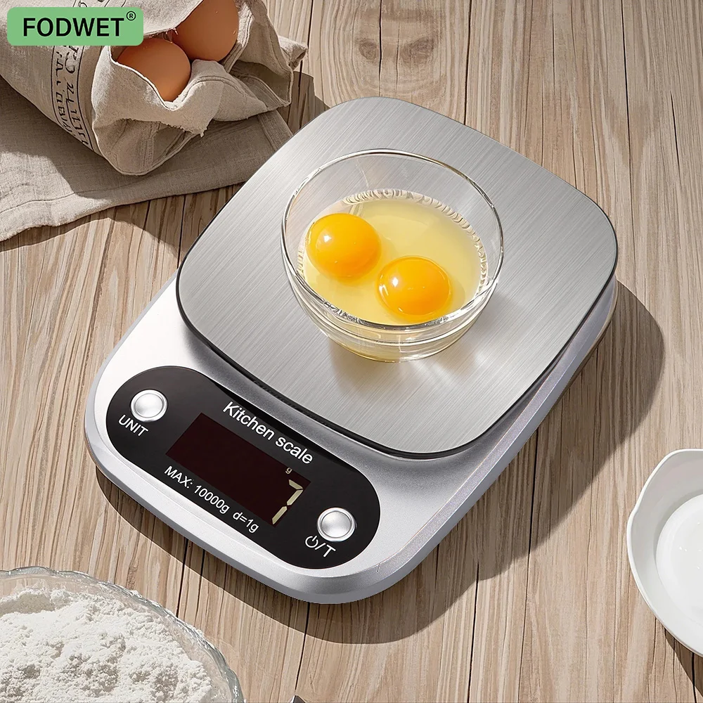 

Fodwet 5Kg/0.1G Digital Kitchen Scale, Stainless Steel Food Scale with Lcd and Zero for Baking, Cooking and Meal Preparation