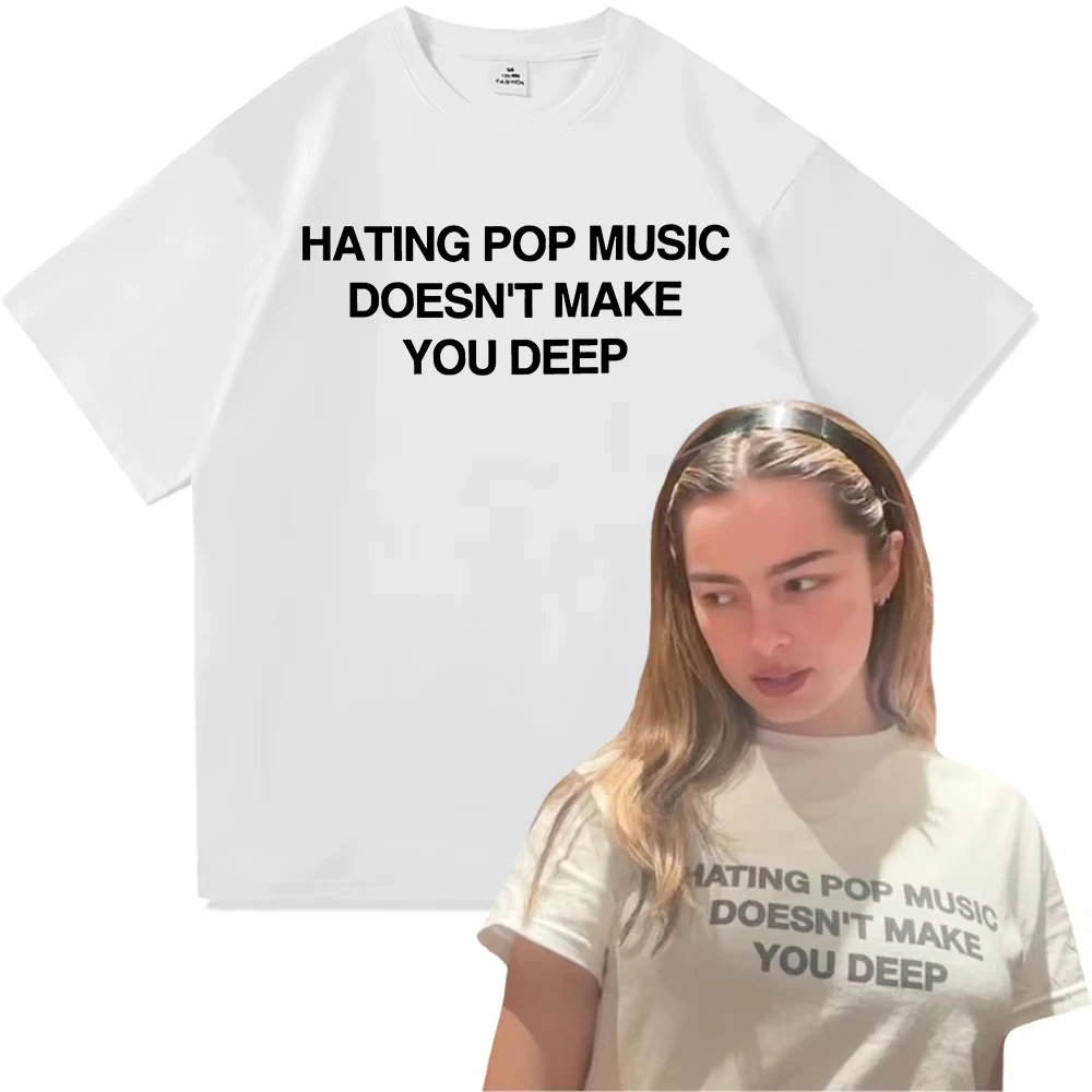 Addison Rae Hating música Pop no te hace profundamente camiseta mujer nuevo álbum de verano camiseta Addison camisetas de alta calidad