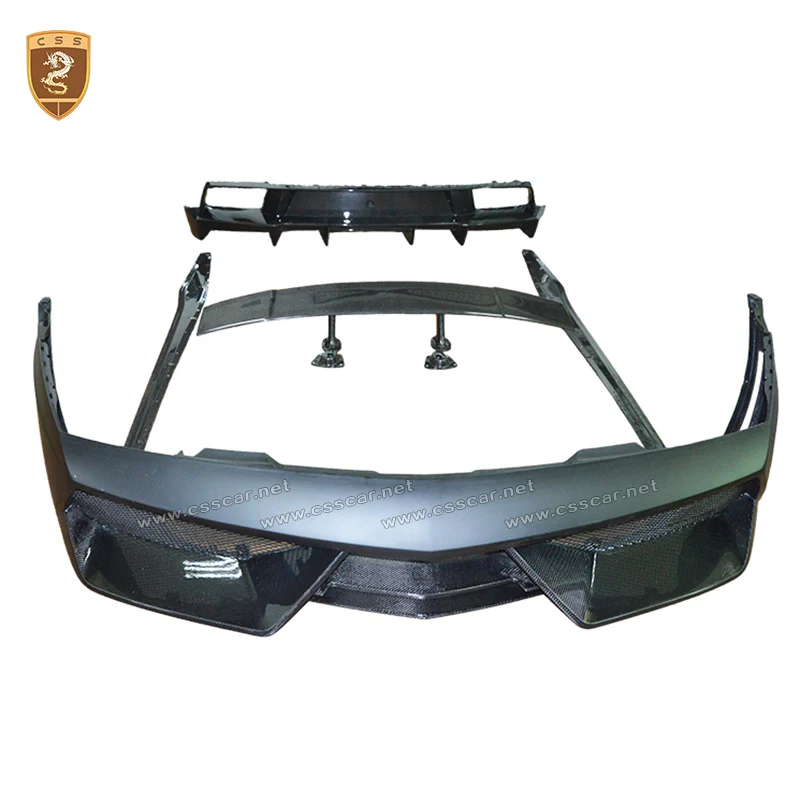 For Lamborghini Gallardo LP550/LP560/LP570 DC Style Carbon Fiber Tail Wing Spolier Front Bumper Guard Car Side Skirt Splitter