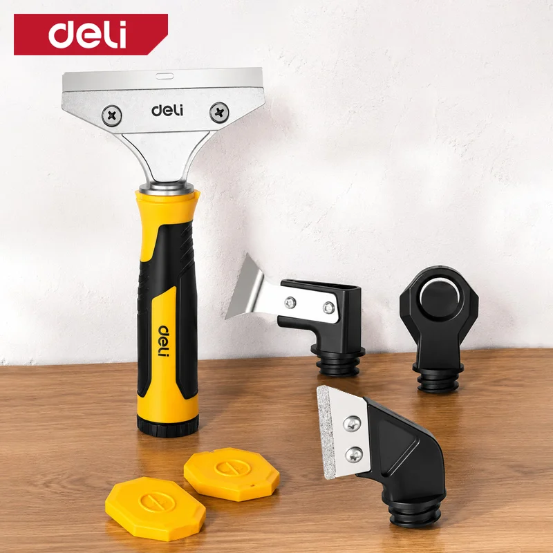 Putty Knife 7-in-1 Scraper SK5 Steel Blade for Grout Caulk Paint Wallpaper Removal Drywall Repair Tile Adhesive Cleaning Tool