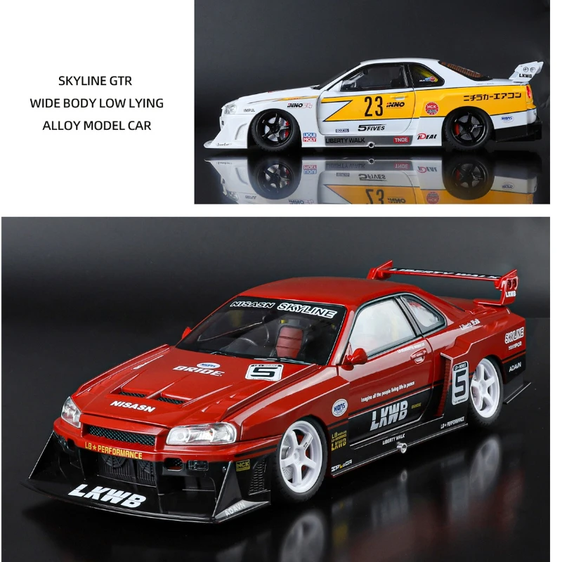 

Модифицированная версия GTR34 Skyline 1:24, спортивный автомобиль, звуковые эффекты, большая модель, украшение для гостиной, рабочего стола, подарок для больших мальчиков