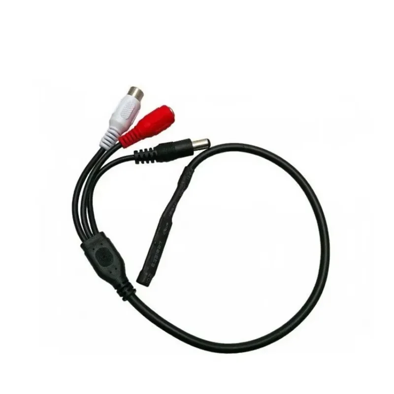Câmera de grande alcance com saída DC, adequada para DVR de segurança, mini microfone CCTV captador