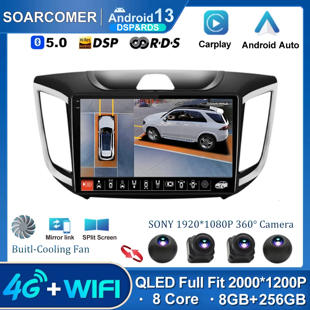 

Android 13 Car Radio For Hyundai Creta IX25 2015-2019 2 Din Multimedia Video Player GPS Navigation 4G Stereo Carplay Autoradio