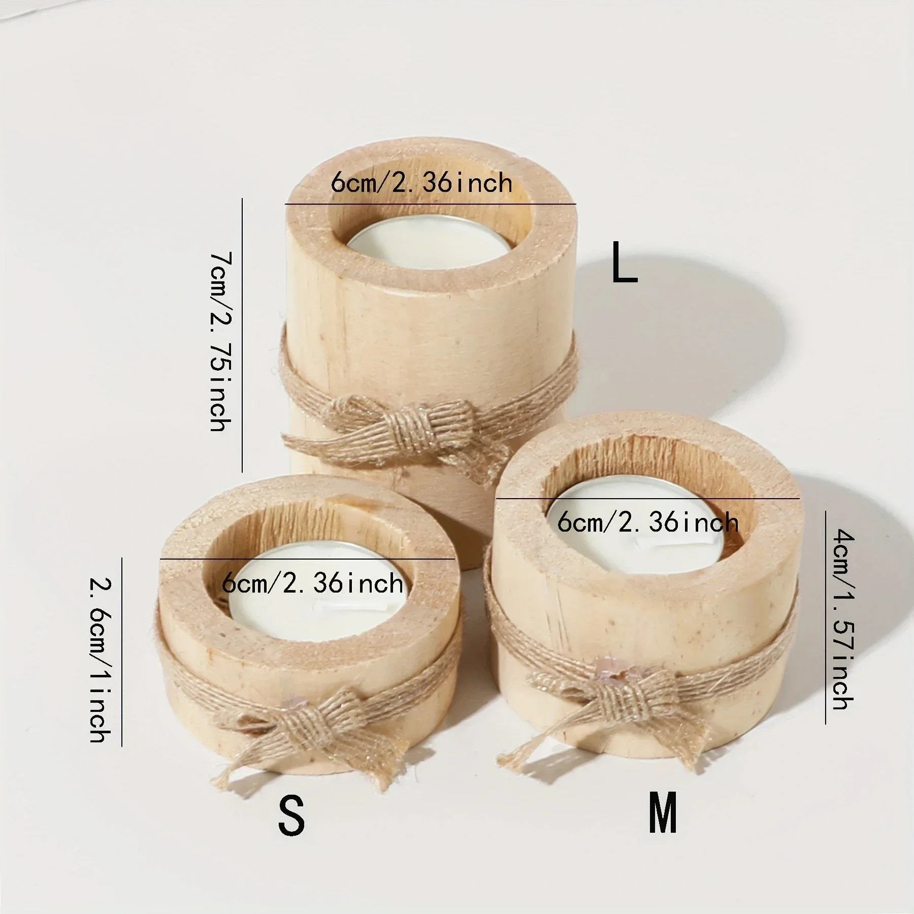 1pc/3pcs-Wooden candle holders, candlelight dinner props, wedding anniversary Valentine\'s Day decorations