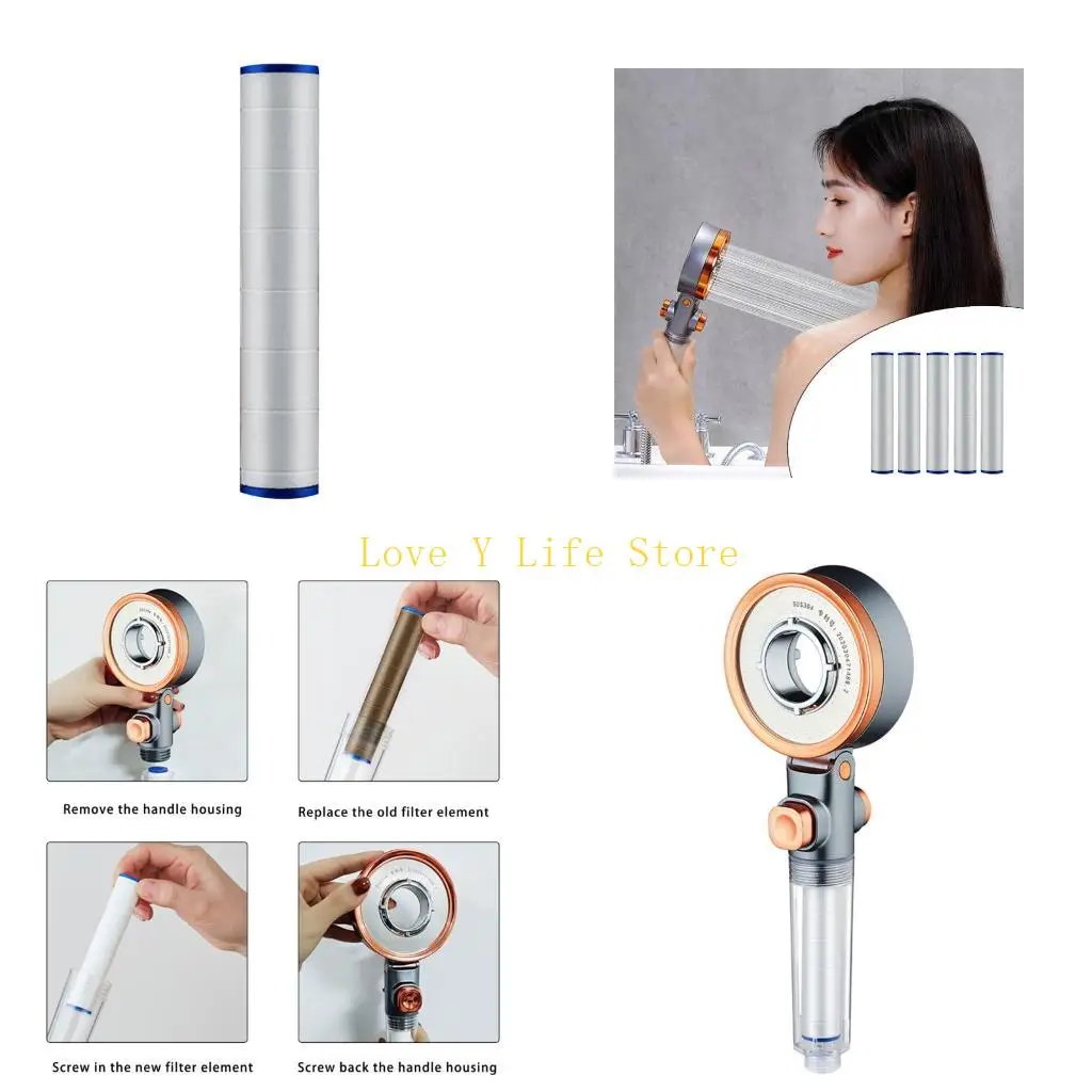 

L74C 5Pcs Handheld Shower Heads Filter Replacement PP Cotton Filter Water Purification Shower Head Filter Easy to Use