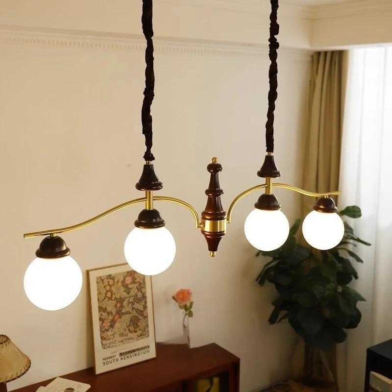

All copper French medieval bedroom chandelier retro wind magic bean study living room light Nanyang wind cloakroom dining room