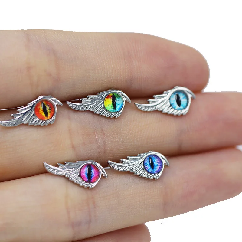 Fashion Feather Eye Ear Nails Devil Piercing Ear Bone Nails Piercing Accessories Factory Straight DeliveryER116-1