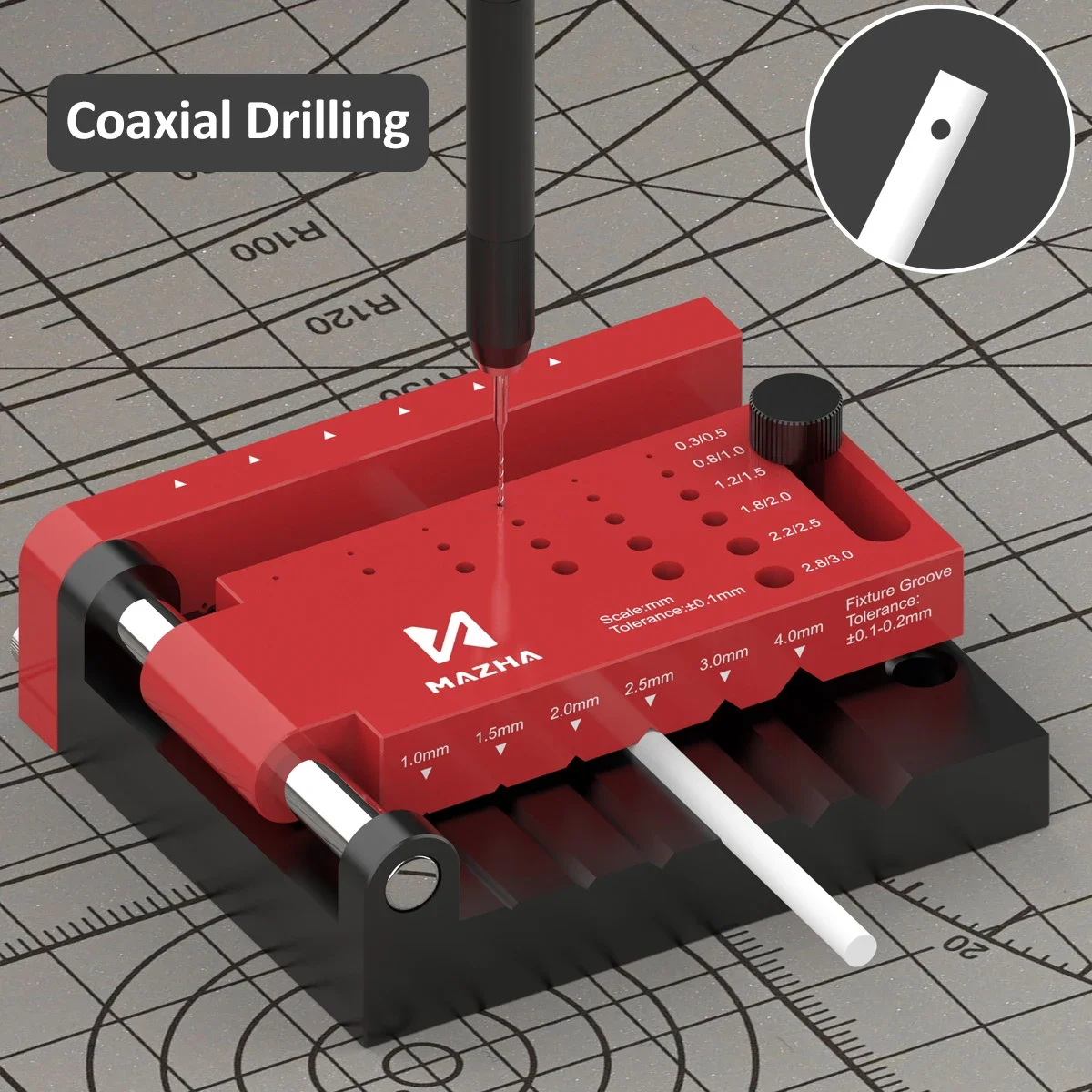 T0012 MAZHA Round Stick Punching Positioner Station for Modeler Hobby DIY Round Rod Drilling Auxiliary Locator Tool