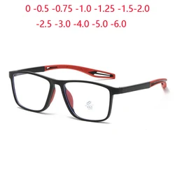 Sport Women Men Student Square Prescription Glasses For The Nearsighted Fashion Silicone Optical Spectacles 0 -1.0 -1.5 To -6.0