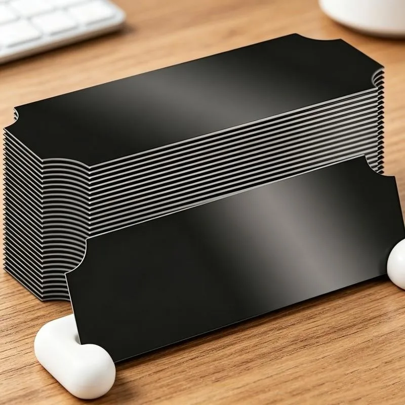 23 pcs Black Customizable Name Cards, Durable Scratch Resistant and Smooth Writable Surface, ideal for Business Event Badges