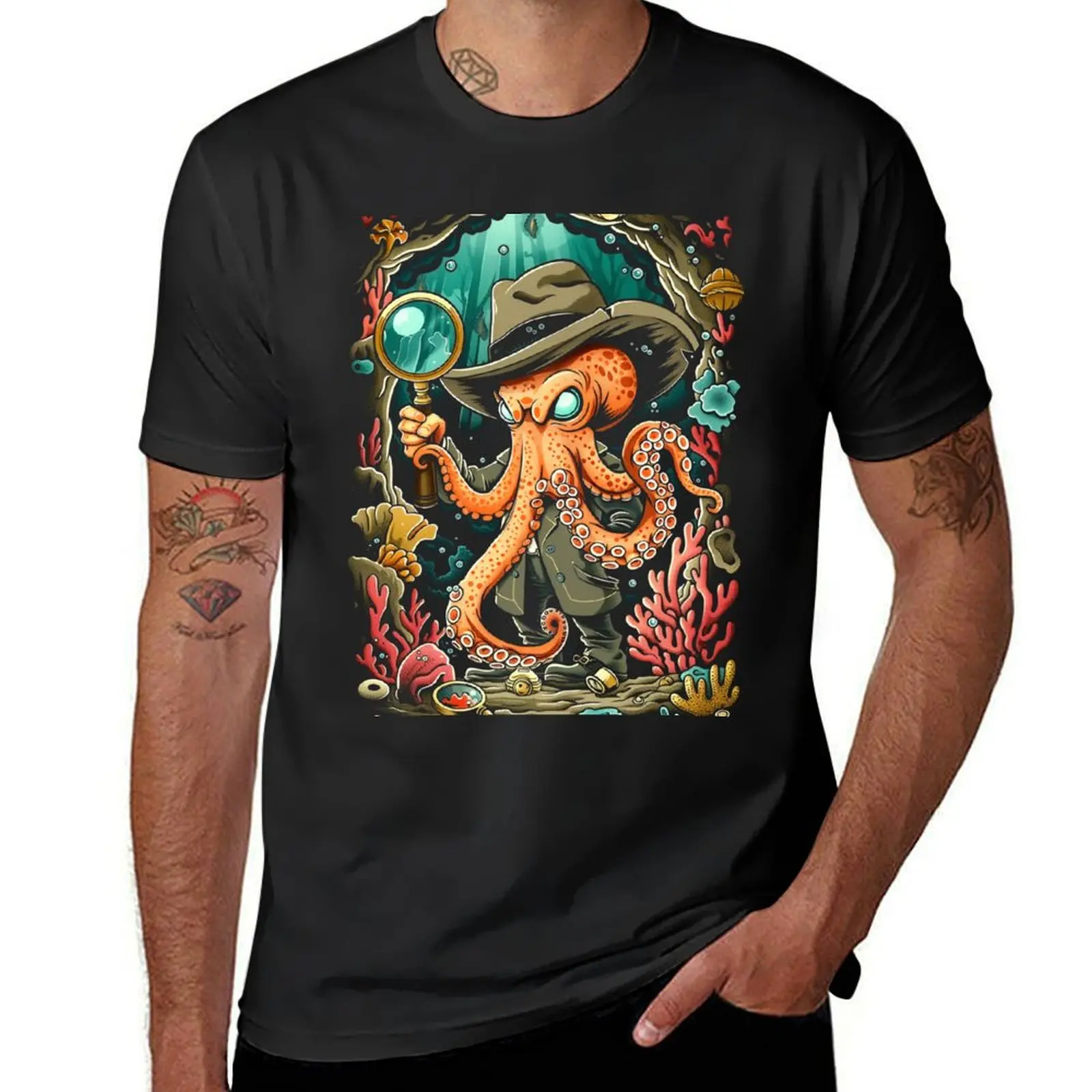 Octo-Sleuth T-Shirt vintage graphic tee man t shirt essential t shirt cotton t shirt men