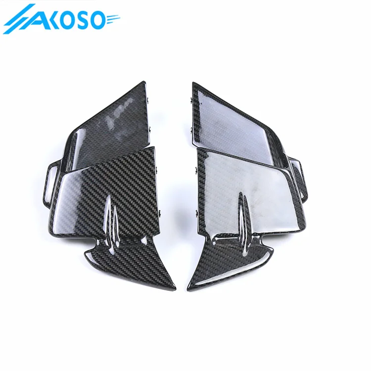 AKOSO 100% 3K Carbon Fiber Side Panels Fixed Wings Fairing Motorcycle Winglets for S1000RR 2023 2024
