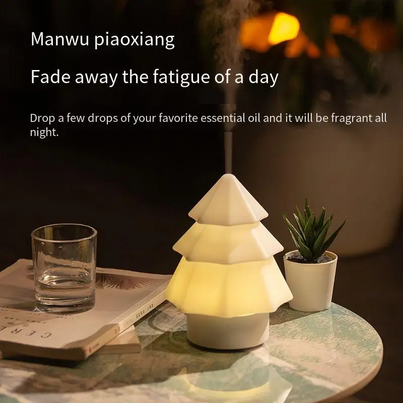 2026NEW Christmas Tree Diffuser: 7-Color Mood Light, USB Aromatherapy & Humidifier for Home/Office