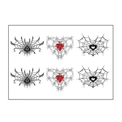 Spades Love Spider Web Temporary Stickers Waterproof, Sweatproof, Sexy Thigh and Chest Tattoo Stickers