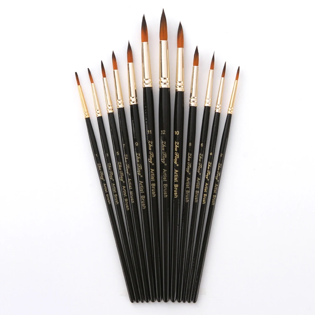 

12 Pcs Double Color Brushes Nylon Painting Drawing Art Supplies Oil Watercolor Face Painting Set Safe Versatile Tools
