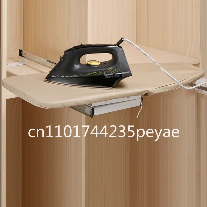 

Wardrobe damping ironing board hidden push-pull folding iron rack cloakroom built-in telescopic rotating ironing board
