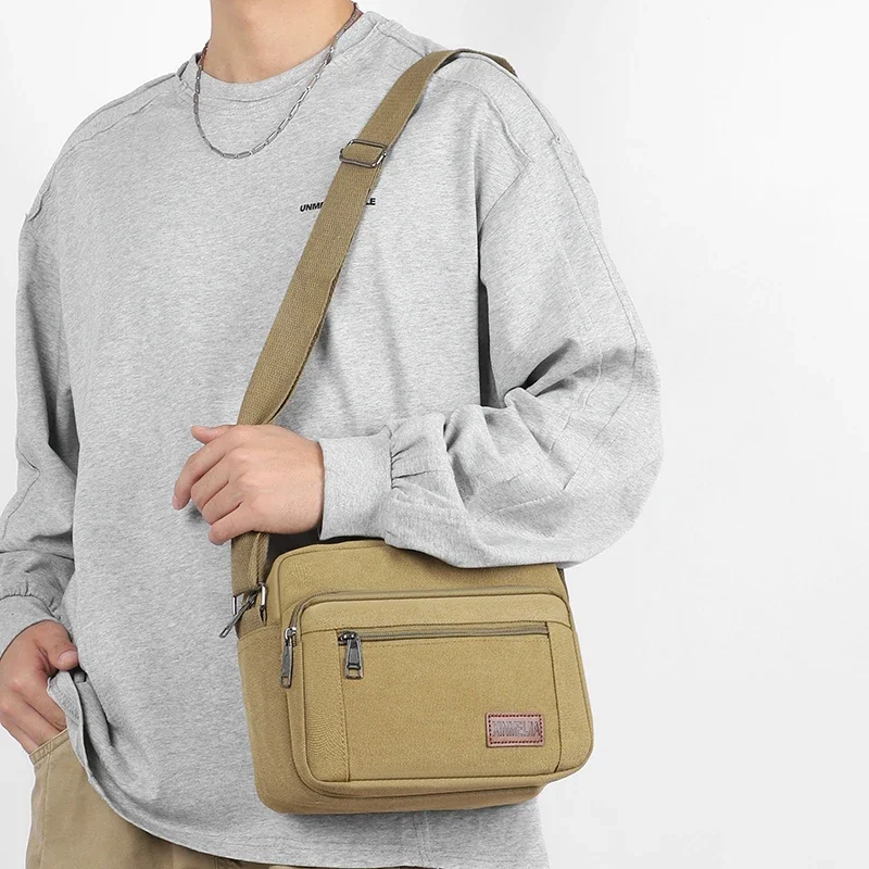 

Мужская повседневная сумка через плечо, хранилище с несколькими карманами, деловая сумка через плечо, подходит для повседневных поездок, прогулок и занятий спортом