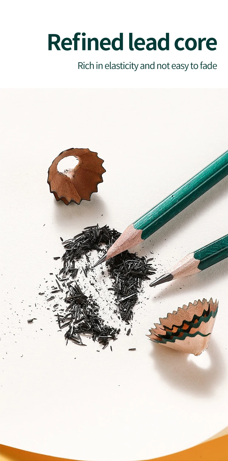 Schwarzer Skizzenstift, professioneller Holz-Zeichenstift, H/2H/3H/4H/5H/6H/HB 2/3/4/5/6/8/10/12B, Kunst-Briefpapier, 12 Stück – Detail 7