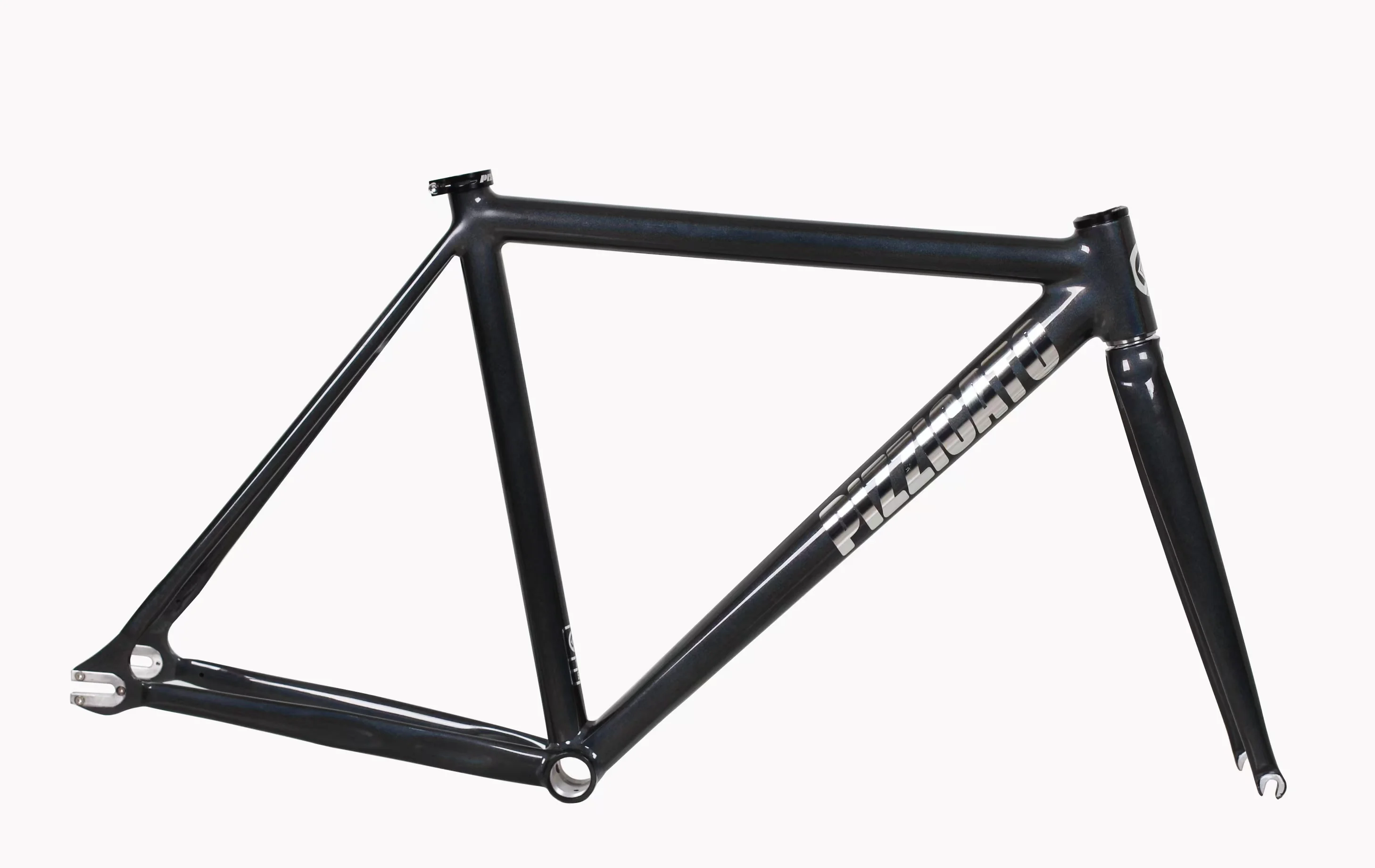 PIZZ-T1 Fixed Gear Bicycle Frame, cinza e preto Frame