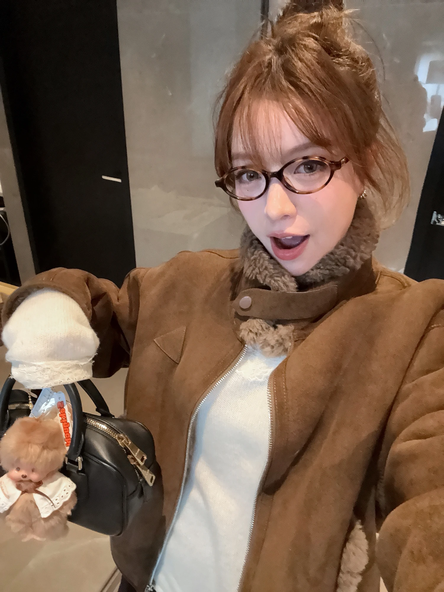 Cappotto da donna in pelle scamosciata di pelliccia di agnello ort Thiened Jaet invernale vintage 00 Cappotto casual con chiusura a cerniera in pelle di lana