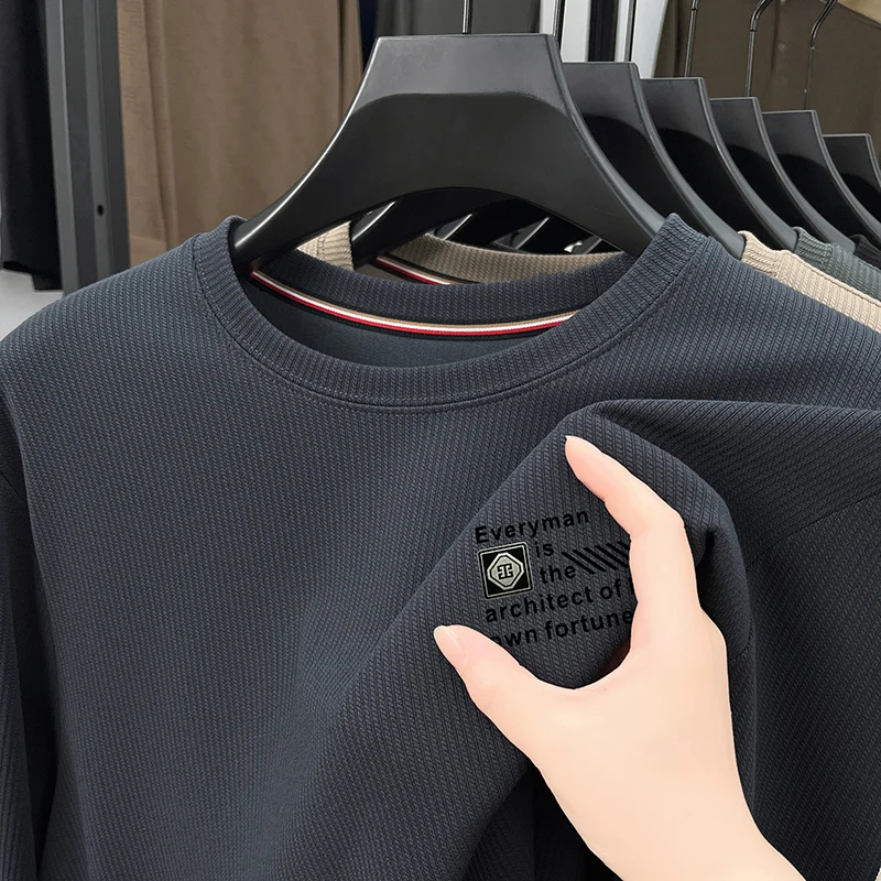 جودة عالية طويلة الأكمام هوديي الرجال الربيع والخريف جديد عارضة السترة فضفاض تي شيرت أعلى