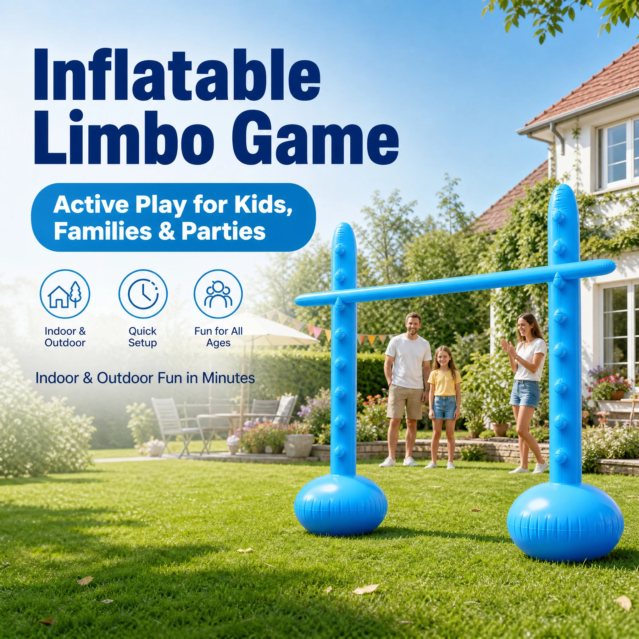 Portable Inflatable Limbo Arch Game Waterproof Blow Up Interactive Challenge Toy Indoor Outdoor Family Hawaiian Luau Party