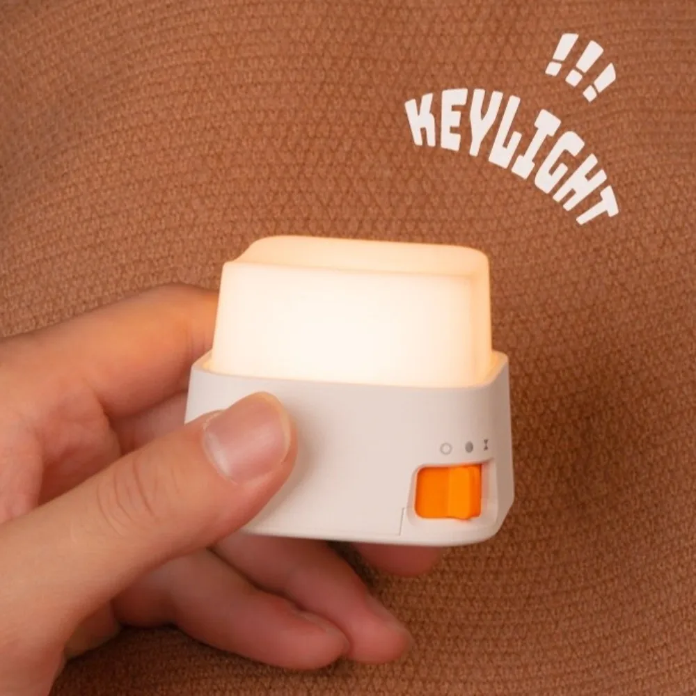 Retro Mini Button LED Night Lights USB Rechargeable Portable Bedside Table Lamp Room Decoration ABS Cute Keyboard Light