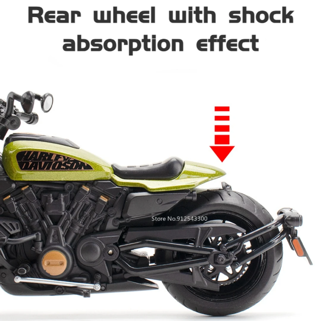 1/12 Scale Halei Sporter SS Alloy Motorcycle Model Toys Diecast Sound Light Model Motorcycle Toy for Boy Holiday Gift Collection